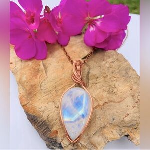 Artisan Made Large Copper Wrapped Pendant